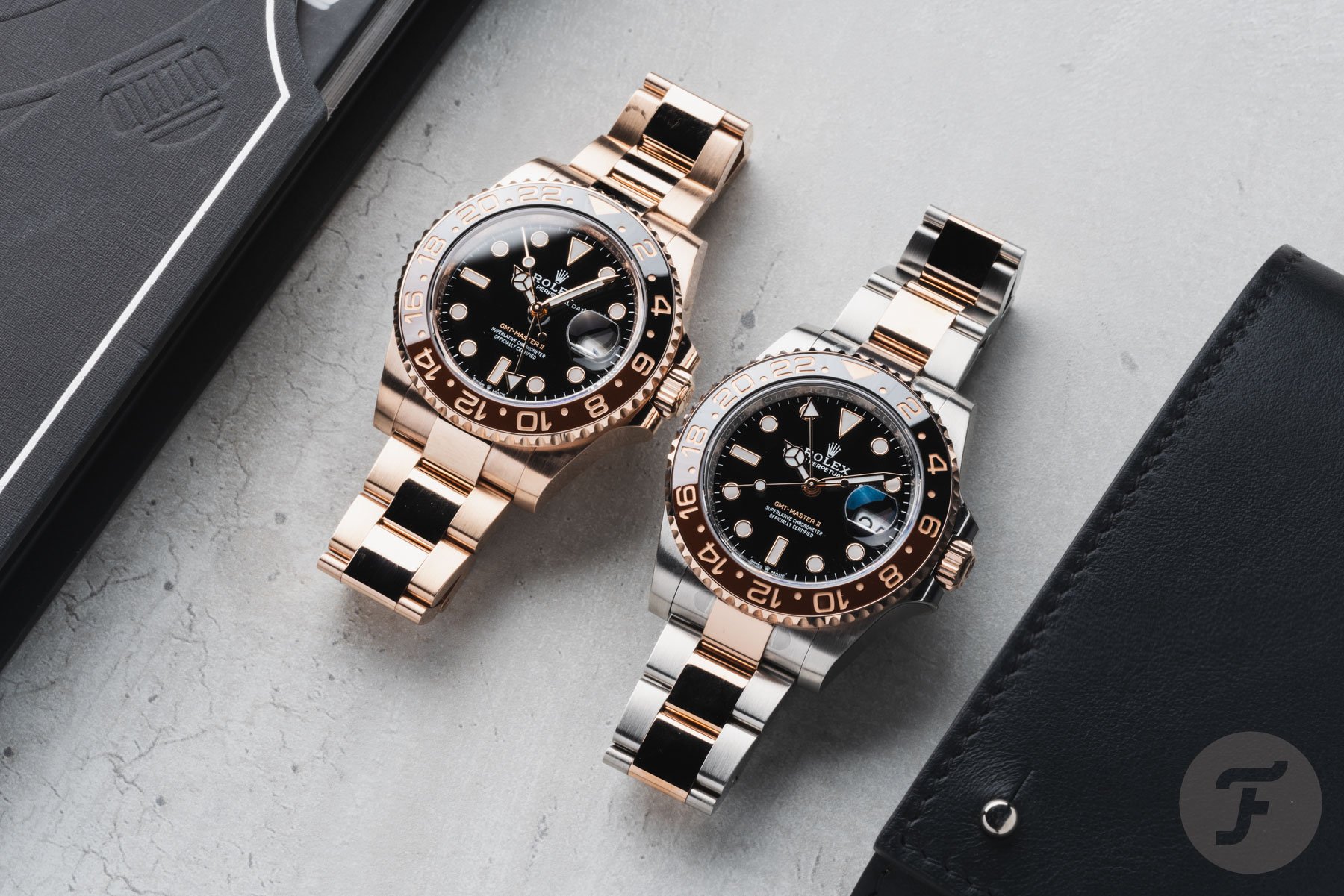 Satisface-ti setea in prima zi din ianuarie cu doua modele Rolex GMT-Master II Root Beer