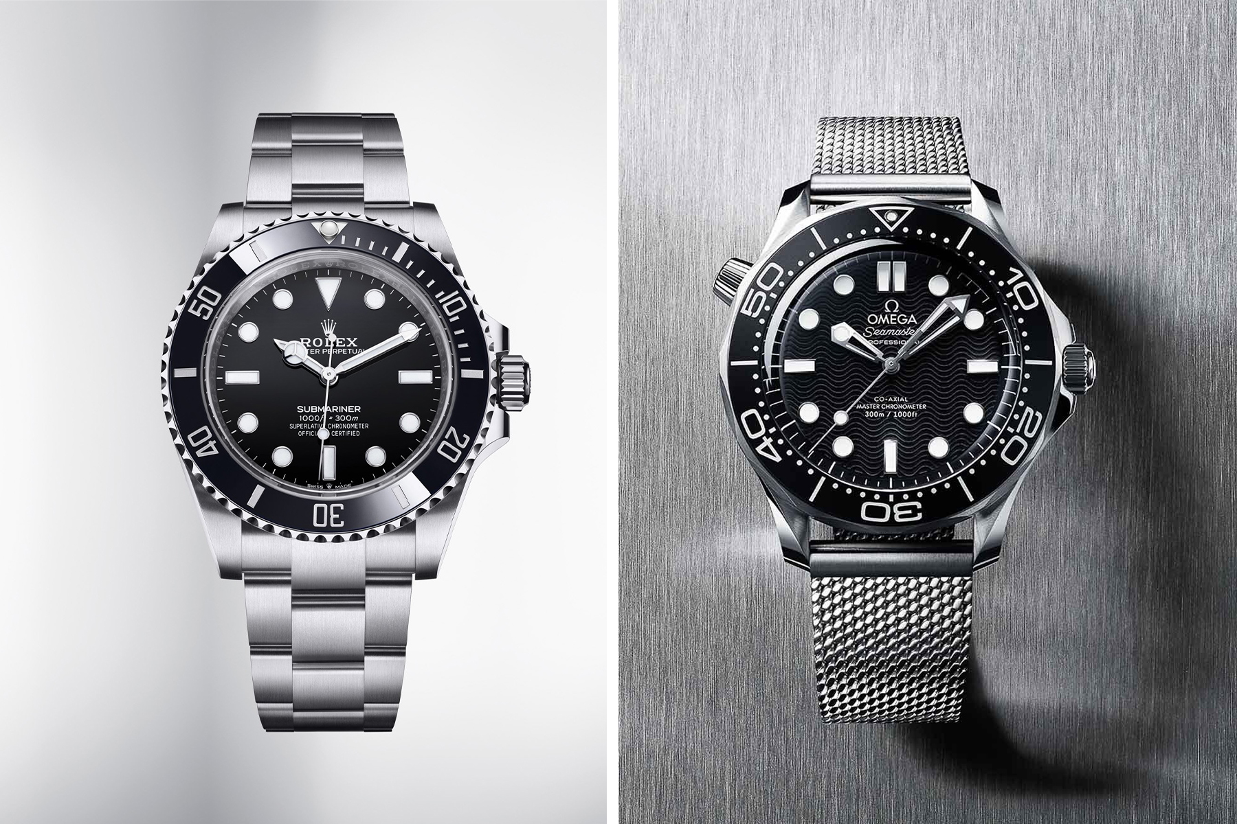 Duelul de Duminică Dimineața Ceasuri de Scufundare fără Dată — Omega Seamaster Diver 300M vs. Rolex Submariner