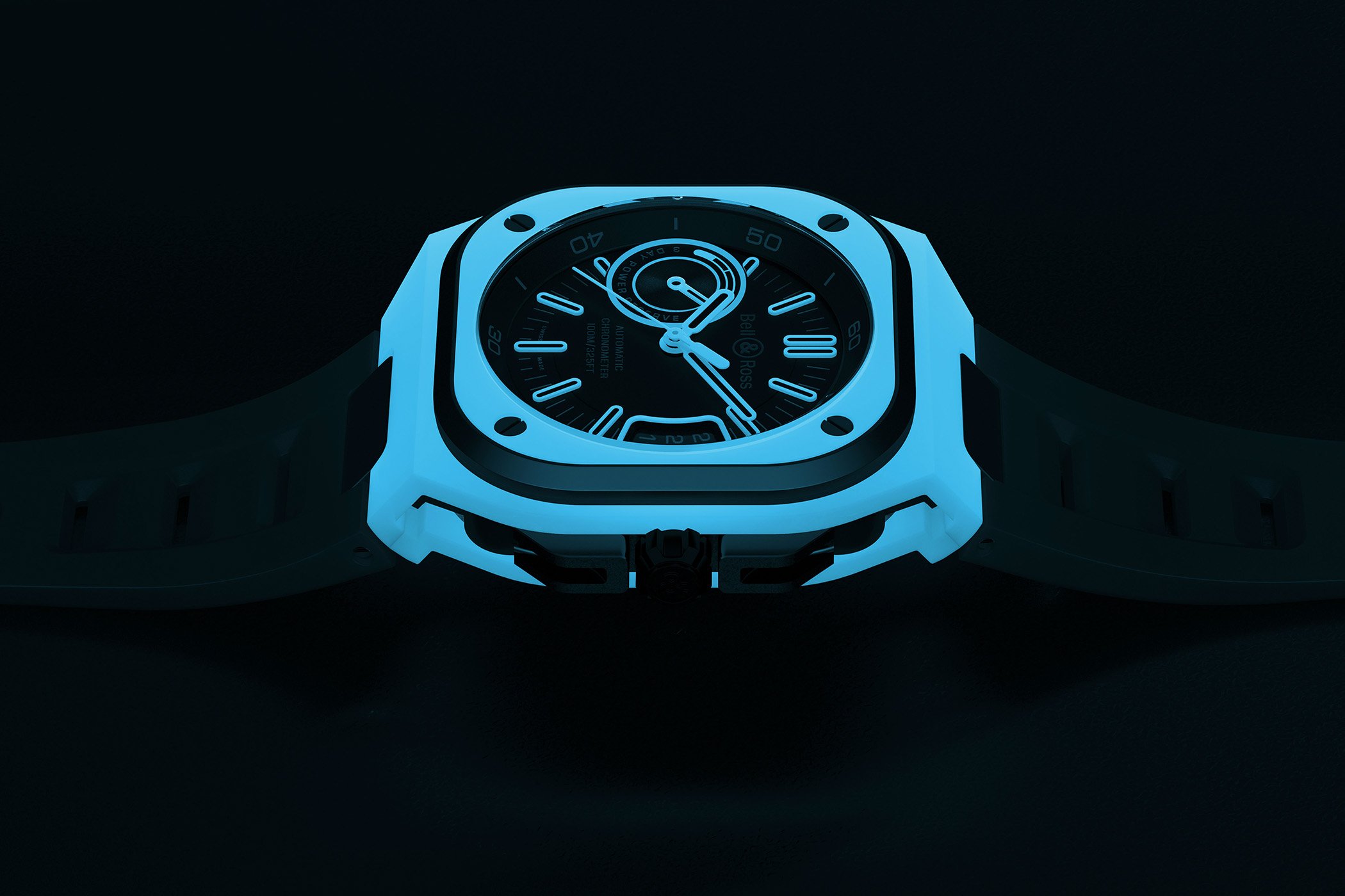 Видеообзор Новый полностью светящийся Bell & Ross BR-X5 Blue Lum